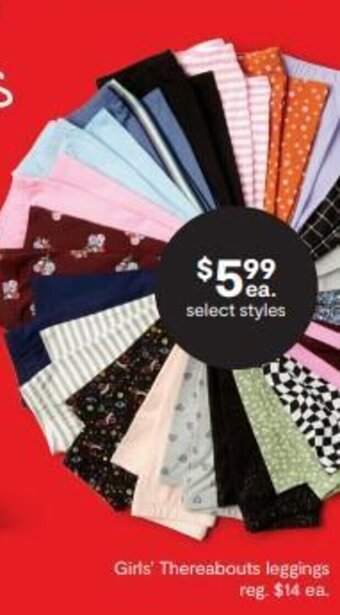 JC Penney Girls' Thereabouts leggings offer