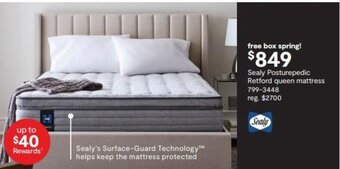 JC Penney Sealy Posturepedic Retford queen mattress offer