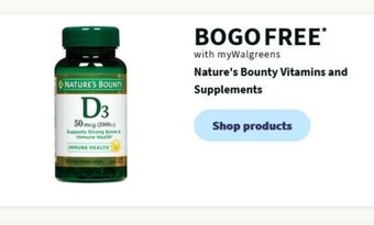 Walgreens Nature's Bounty Vitamins and Supplements offer