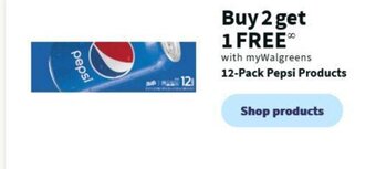 Walgreens 12-Pack Pepsi Products offer