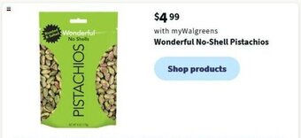 Walgreens Wonderful No-Shell Pistachios offer