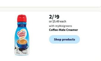 Walgreens Coffee-mate Creamer offer