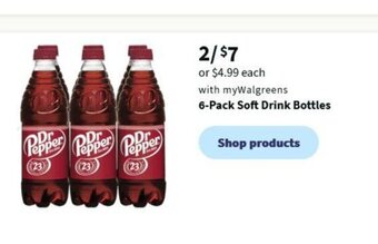 Walgreens 6-Pack Soft Drinks Bottles offer