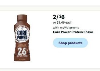 Walgreens Core Power Protein Shake offer