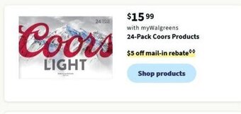 Walgreens 24-Pack Coors Products offer
