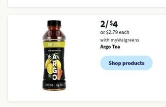 Walgreens Argo Tea offer