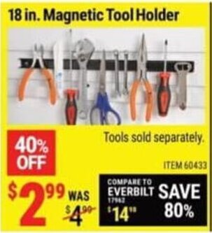 Harbor Freight Tools 18 in. Magnetic Tool Holder offer