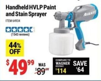 Harbor Freight Tools Handheld HVLP Paint and Stain Sprayer offer