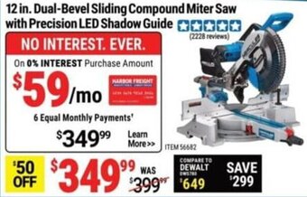 Harbor Freight Tools Hercules 12 in. Dual-Bevel Sliding Compound Miter Saw with Precision LED Shadow Guide offer