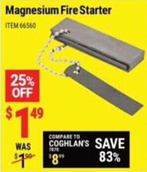 Harbor Freight Tools Magnesium Fire Starter offer