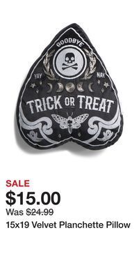 TJ Maxx 15x19 velvet planchette pillow offer