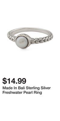 TJ Maxx Made in bali sterling silver freshwater pearl ring offer