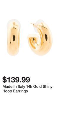 TJ Maxx Made in italy 14k gold shiny hoop earrings offer