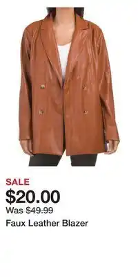 TJ Maxx Faux leather blazer offer