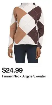 TJ Maxx Funnel neck argyle sweater offer