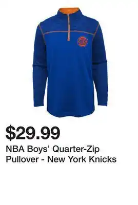Kmart Nba boys' quarter-zip pullover - new york knicks offer