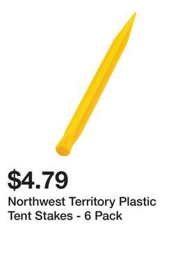 Kmart Northwest territory plastic tent stakes - 6 pack offer