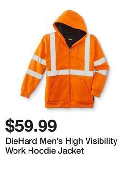 Kmart Diehard men's high visibility work hoodie jacket offer