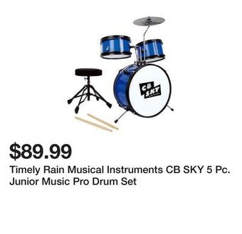 Kmart Timely rain musical instruments cb sky 5 pc. junior music pro drum set offer
