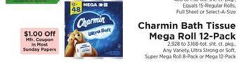 ShopRite Bath tissue mega roll 12-pack offer
