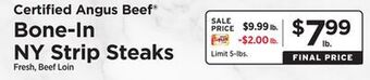 ShopRite Bone-in ny strip steaks offer
