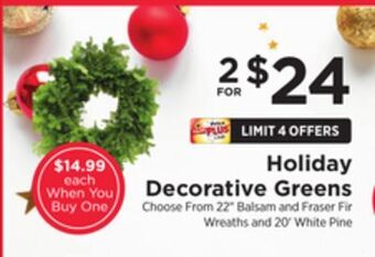 ShopRite Holiday decorative greens offer