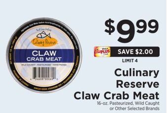 ShopRite Reserve claw crab meat offer