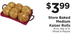 ShopRite Store baked medium kaiser rolls offer
