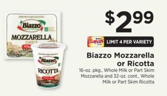 ShopRite Mozzarella or ricotta offer