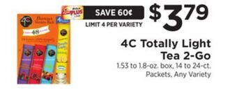 ShopRite Totally light tea 2-go offer