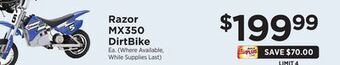 ShopRite Mx350 dirtbike offer