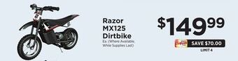 ShopRite Mx125 dirtbike offer