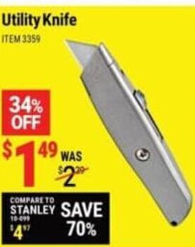 Harbor Freight Tools Utility Knife offer
