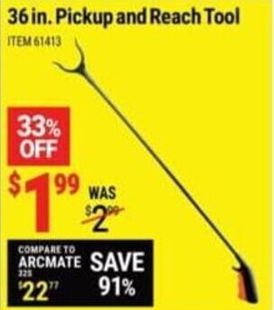 Harbor Freight Tools 36 in. Pickup and Reach Tool offer
