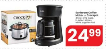 Albertsons Sunbeam Coffee Maker or Crockpot offer