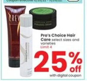 Albertsons Pro's Choice Hair Care offer