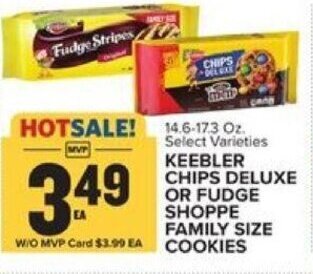 Food Lion Keebler Chips Deluxe or Fudge Shoppe Family Size Cookies offer