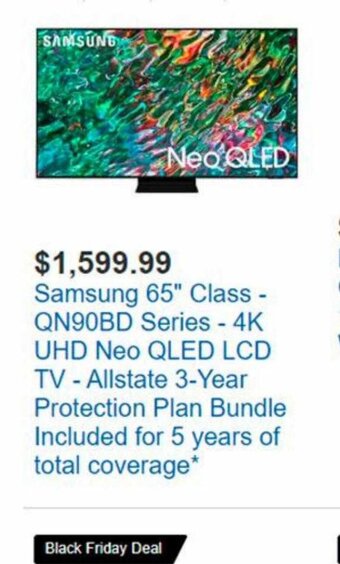 Costco Samsung 65" Class-Qn90BD Series-4K UHD Neo Qled LCD TV offer