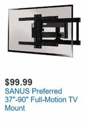Costco Sanus Preferred 37"-90" Full-Motion TV Mount offer