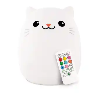 Best Buy Lumipets led kids’ night light cat lamp with remote - white offer