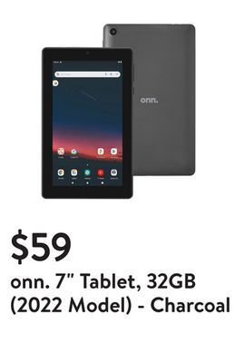 Walmart Onn. 7" tablet, 32gb (2022 model) - charcoal offer