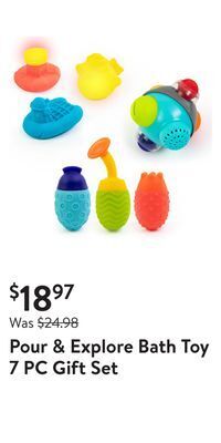 Walmart Pour & explore bath toy 7 pc gift set offer