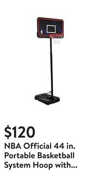 Walmart Nba official 44 in. portable basketball system hoop with polyethylene backboard offer