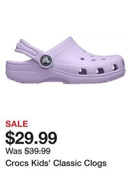 Dick's Sporting Goods Crocs kids' classic clogs offer