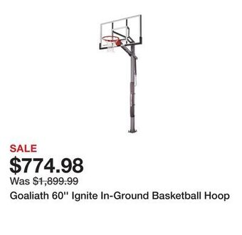 Dick's Sporting Goods Goaliath 60'' ignite in-ground basketball hoop offer