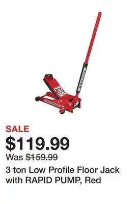 Harbor Freight Tools 3 ton low profile floor jack with rapid pump, red offer