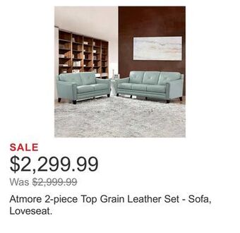 Costco Atmore 2-piece top grain leather set - sofa, loveseat. offer