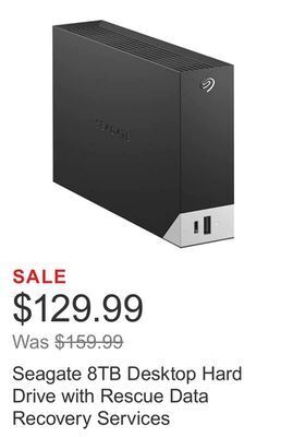 Costco Seagate 8tb desktop hard drive with rescue data recovery services offer