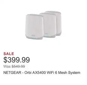 Costco Netgear - orbi ax5400 wifi 6 mesh system offer