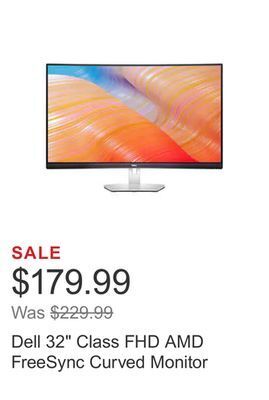 Costco Dell 32" class fhd amd freesync curved monitor offer